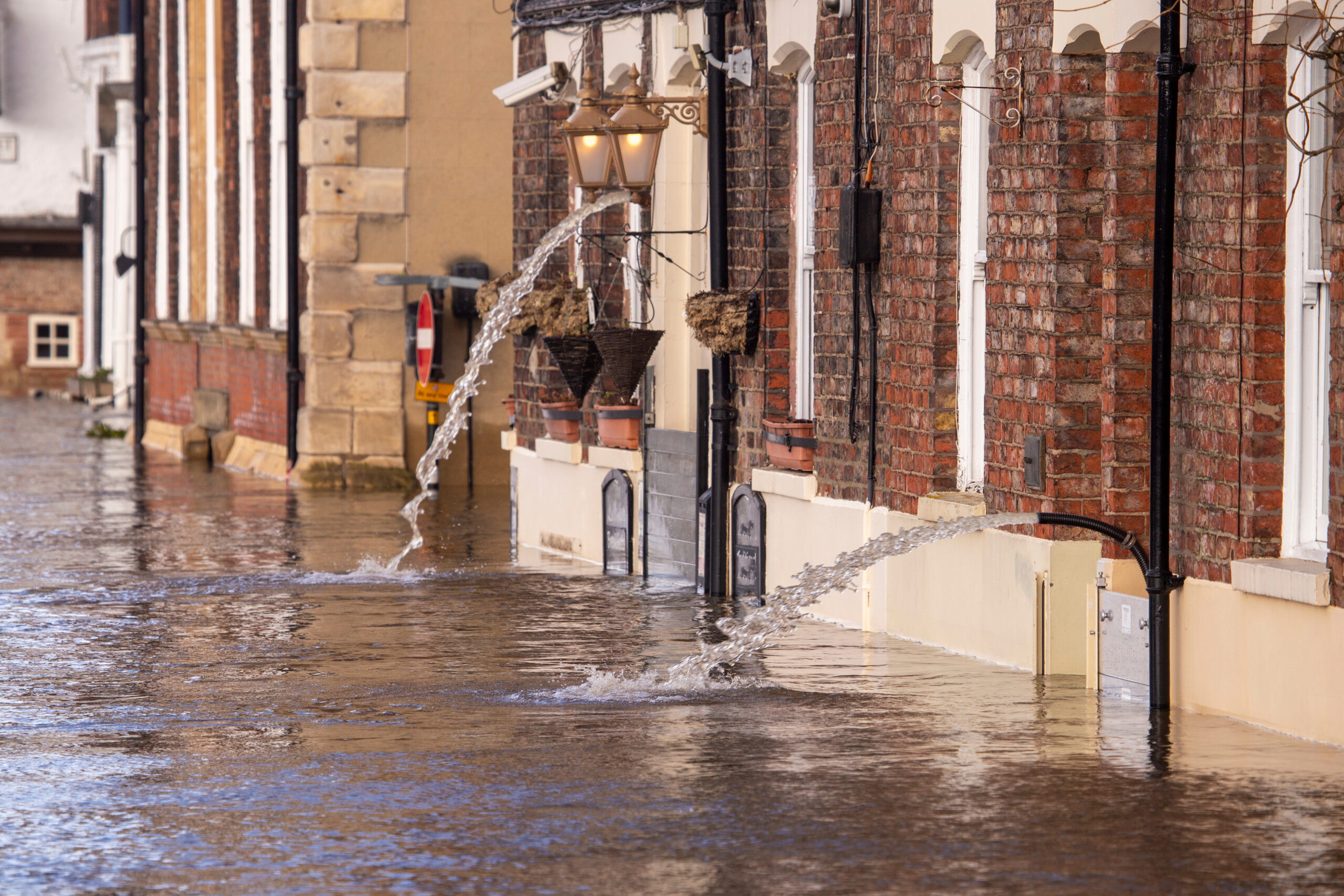Flood Risk, Water,Being,Pumped,Back,Into,The,River,Ouse,In,York